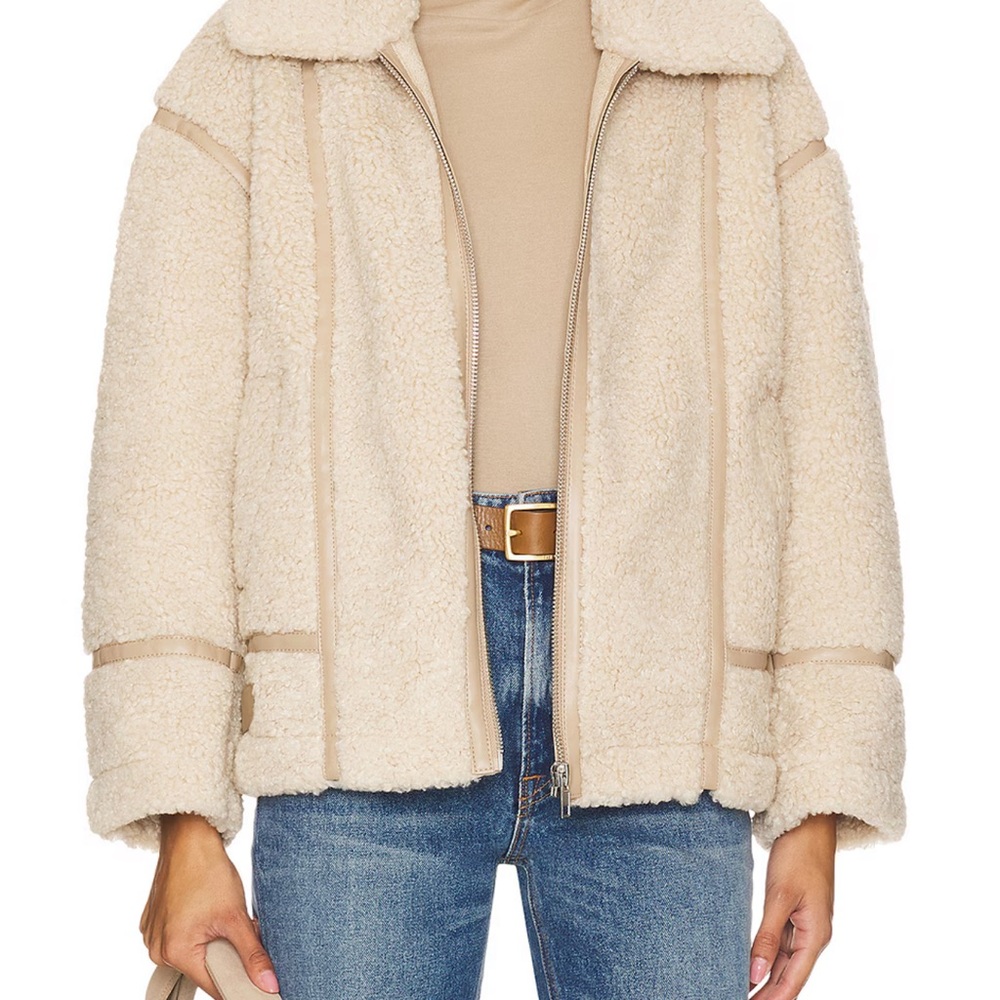 Women's Cream Shearling Jacket